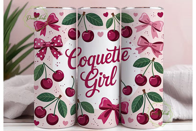 Coquette Girl 20oz Tumbler Wrap Sublimation PixelChick 