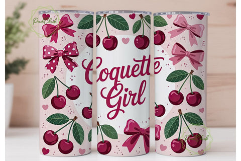 Coquette Girl 20oz Tumbler Wrap Sublimation PixelChick 