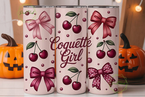 Coquette Girl 20oz Tumbler Wrap Sublimation PixelChick 