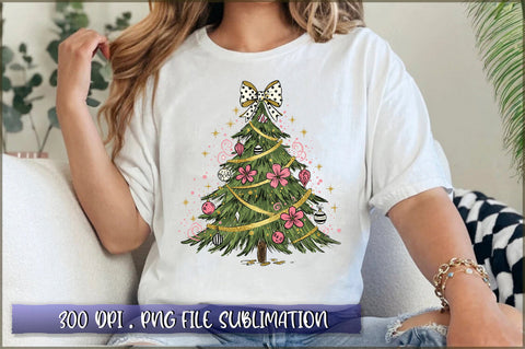 Coquette Glitter Christmas Tree PNG Sublimation Shetara Begum 