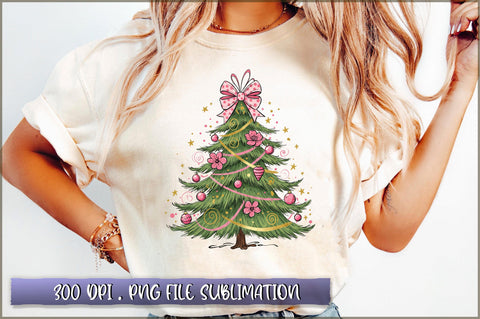 Coquette Glitter Christmas Tree PNG Sublimation Shetara Begum 