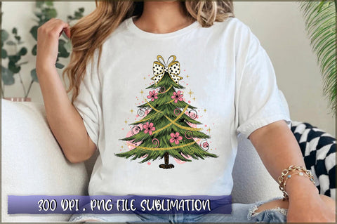 Coquette Glitter Christmas Tree PNG Sublimation Shetara Begum 