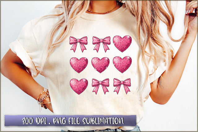 Coquette Glitter Valentine Heart Bow Sublimation Sublimation Shetara Begum 