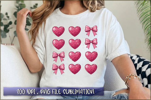 Coquette Glitter Valentine Heart Bow Sublimation Sublimation Shetara Begum 