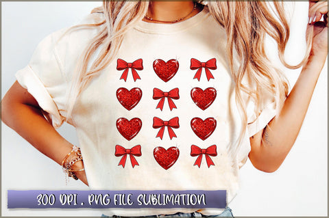 Coquette Glitter Valentine Heart Bow Sublimation Sublimation Shetara Begum 