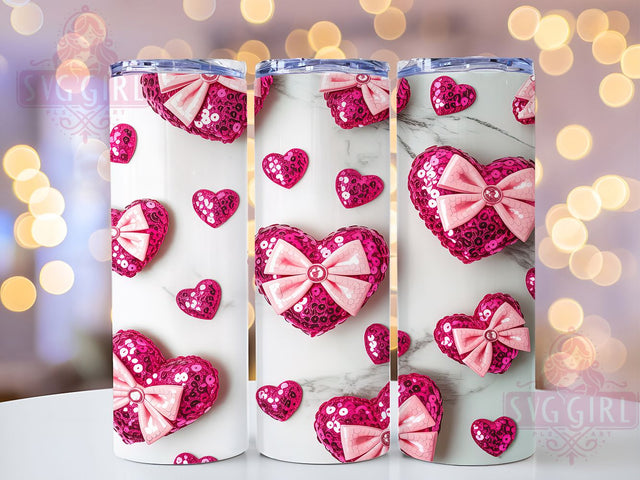 Coquette Glitter Valentine Hearts Tumbler, Coquette Valentine Wrap, Sparkle Love Cup, Romantic Glitter Design, Valentine Gift Tumbler, Shiny Hearts Wrap, Glamorous Valentine Cup Sublimation SvggirlplusArt 