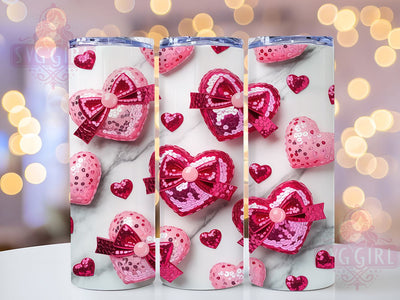 Coquette Glitter Valentine Hearts Tumbler, Coquette Valentine Wrap, Sparkle Love Cup, Romantic Glitter Design, Valentine Gift Tumbler, Shiny Hearts Wrap, Glamorous Valentine Cup Sublimation SvggirlplusArt 