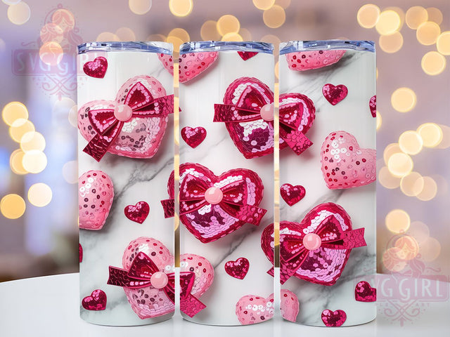 Coquette Glitter Valentine Hearts Tumbler, Coquette Valentine Wrap, Sparkle Love Cup, Romantic Glitter Design, Valentine Gift Tumbler, Shiny Hearts Wrap, Glamorous Valentine Cup Sublimation SvggirlplusArt 