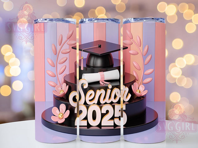 Coquette Graduation Pink Class of 2025 Tumbler, Pink Class Of 2025 Wrap, Senior Girl Tumbler Design, 20oz Sublimation PNG, Cute Graduation Tumbler, Class Of 2025 Gift Idea, Feminine Graduation Cup Sublimation SvggirlplusArt 