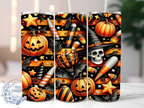 Coquette Halloween 20oz Skinny Tumbler, Spooky Season Tumbler Png, Straight & Tapered Tumbler Wrap, Instant Digital Download Sublimation ToriDesigns 