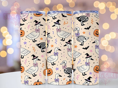 Coquette Halloween Geese 20oz Tumbler, Halloween Geese Motif, Coquette Art Design, Spooky Cute Theme, Whimsical Accent, Playful Charm, Sublimation Wrap, 20oz Tumbler Sublimation SvggirlplusArt 