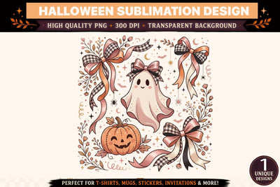 Coquette Halloween Ghost PNG, Pink Plaid Bow Pumpkin Sublimation Design, Cute Vintage Girly Halloween Clipart, Spooky Season Shirt Graphic Sublimation BlackCatsMedia 