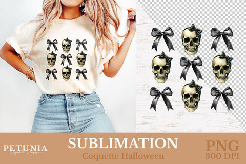 Coquette Halloween PNG Bundle | Coquette Bow Halloween Sublimation Petunia Digital Design 