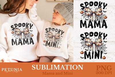 Coquette Halloween PNG | Halloween Mama and Mini PNG Sublimation Petunia Digital Design 
