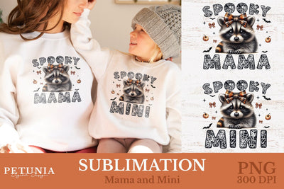 Coquette Halloween PNG | Halloween Mama and Mini PNG Sublimation Petunia Digital Design 