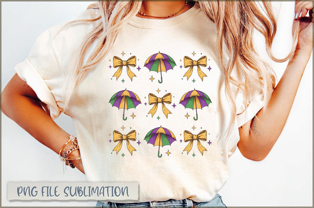 Coquette Happy Mardi Gras Bow PNG Sublimation Shetara Begum 