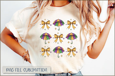 Coquette Happy Mardi Gras Bow PNG Sublimation Shetara Begum 