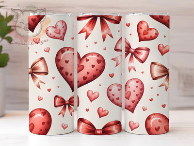 Coquette Heart Valentine Tumbler, Heart Design, Coquette Bow, Romantic Theme, Love Gift, 20Oz Tumbler, Sublimation Wrap Sublimation Lara' s Designs 