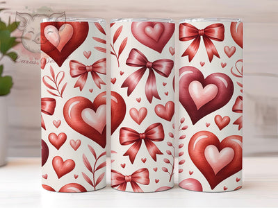 Coquette Heart Valentine Tumbler, Heart Design, Coquette Bow, Romantic Theme, Love Gift, 20Oz Tumbler, Sublimation Wrap Sublimation Lara' s Designs 