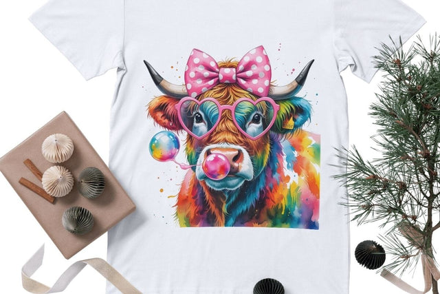 Coquette Highland Cow Bubblegum Sublimation Nurstore 