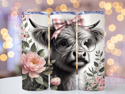 Coquette Highland Cow Tumbler, Highland Cow Tumbler, Cowgirl 20oz Wrap, Sublimation Design, Rustic Gift Idea, Stylish Cow Wrap, Country Coquette Tumbler Sublimation SvggirlplusArt 