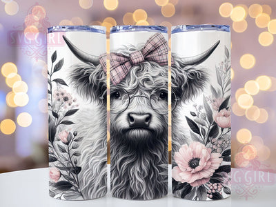 Coquette Highland Cow Tumbler, Highland Cow Tumbler, Cowgirl 20oz Wrap, Sublimation Design, Rustic Gift Idea, Stylish Cow Wrap, Country Coquette Tumbler Sublimation SvggirlplusArt 