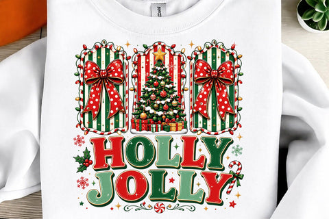Coquette Holly Jolly Christmas Sublimation Png Sublimation designmaster24 