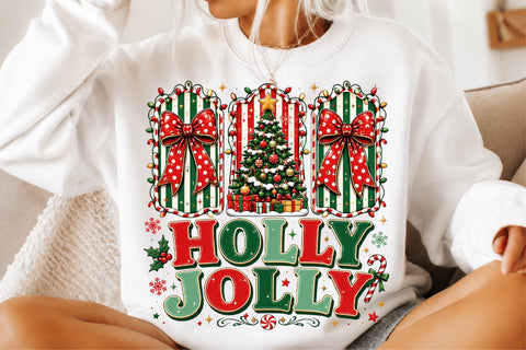 Coquette Holly Jolly Christmas Sublimation Png Sublimation designmaster24 