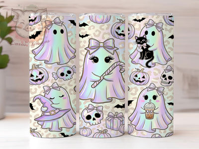 Coquette Holographic Ghost 20oz Tumbler, Coquette Holographic Ghost, Holographic Ghost, Ghost Tumbler, 20oz Tumbler, Coquette Ghost, Holographic Tumbler, Tumbler Wrap Sublimation Lara' s Designs 