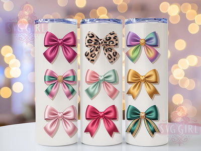 Coquette Leopard Bow Tumbler, Girly Pink Bow Tumbler, Cute 20oz Wrap, Sublimation Design, Stylish Coquette Gift, Leopard Print Wrap, Feminine Bow Tumbler Sublimation SvggirlplusArt 