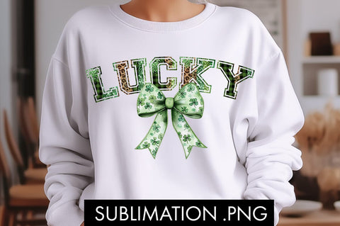 Coquette Lucky Bow St Patricks Day PNG Sublimation Sublimation Freeling Design House 