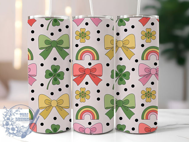 Coquette Lucky Shamrock Tumbler, St. Patrick’s Tumbler, Stylish 20oz Wrap, Sublimation Design, Trendy Gift Idea, Irish Coquette Wrap, Lucky Shamrock Tumbler Sublimation ToriDesigns 