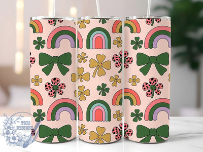 Coquette Lucky Shamrock Tumbler, St. Patrick’s Tumbler, Stylish 20oz Wrap, Sublimation Design, Trendy Gift Idea, Irish Coquette Wrap, Lucky Shamrock Tumbler Sublimation ToriDesigns 