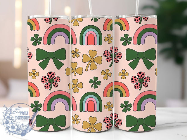 Coquette Lucky Shamrock Tumbler, St. Patrick’s Tumbler, Stylish 20oz Wrap, Sublimation Design, Trendy Gift Idea, Irish Coquette Wrap, Lucky Shamrock Tumbler Sublimation ToriDesigns 