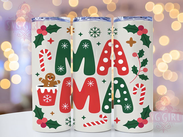 Coquette Mama Bow Christmas Tumbler, Mama Bow Wrap, Girly Holiday Design, Sublimation Cup, 20oz Skinny Tumbler, Cute Christmas Drinkware, Pink Bow Style Sublimation SvggirlplusArt 