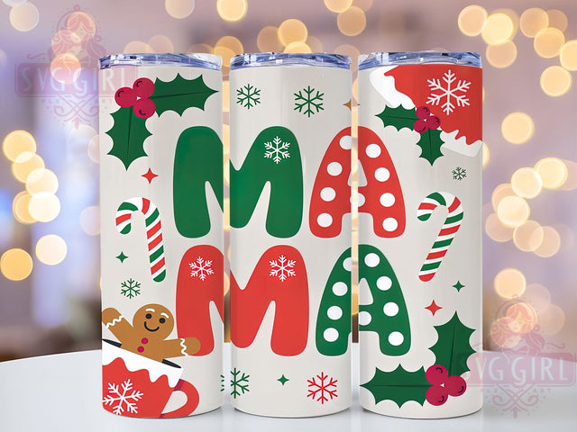 Coquette Mama Bow Christmas Tumbler, Mama Bow Wrap, Girly Holiday Design, Sublimation Cup, 20oz Skinny Tumbler, Cute Christmas Drinkware, Pink Bow Style Sublimation SvggirlplusArt 
