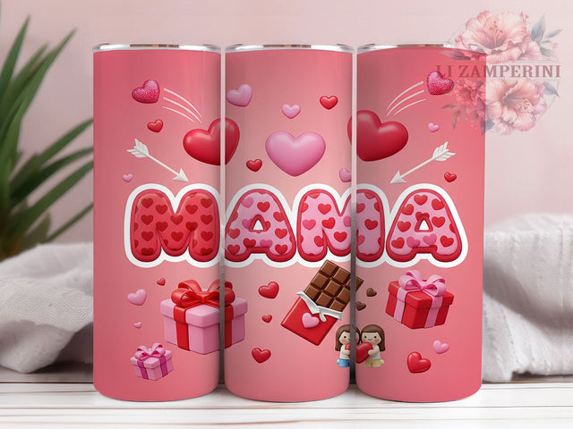Coquette Mama Valentine Tumbler, Coquette Aesthetic, Pink Tumbler, 20Oz Wrap Design, Valentine Sublimation, Coquette Style Art, Cute Valentine Design Sublimation Li Zamperini 