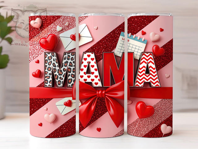 Coquette Mama Valentine Tumbler, Coquette Bow Wrap, Cute Mom Cup, Romantic Sublimation Design, Valentine Gift Tumbler, Sweet Coquette Wrap, Adorable Mama Cup Sublimation Lara' s Designs 