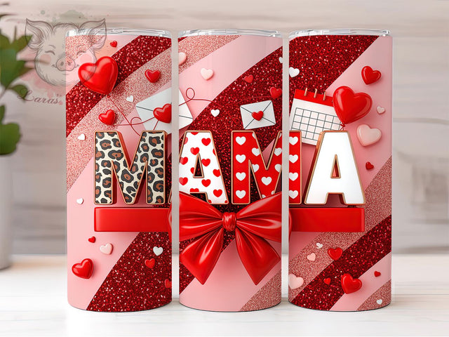 Coquette Mama Valentine Tumbler, Coquette Bow Wrap, Cute Mom Cup, Romantic Sublimation Design, Valentine Gift Tumbler, Sweet Coquette Wrap, Adorable Mama Cup Sublimation Lara' s Designs 
