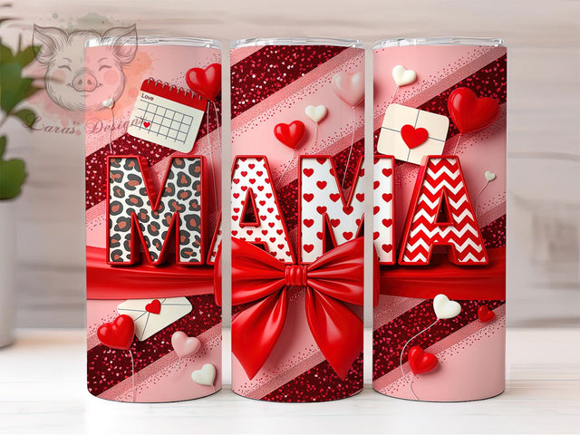 Coquette Mama Valentine Tumbler, Coquette Bow Wrap, Cute Mom Cup, Romantic Sublimation Design, Valentine Gift Tumbler, Sweet Coquette Wrap, Adorable Mama Cup Sublimation Lara' s Designs 