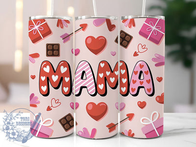 Coquette Mama Valentine Tumbler, Coquette Love Wrap, Romantic Mom Cup, 20oz Sublimation Wrap, Stylish Valentine Design Tumbler, Artistic Coquette Heart Cup, Whimsical Mama Love Theme Wrap Sublimation ToriDesigns 