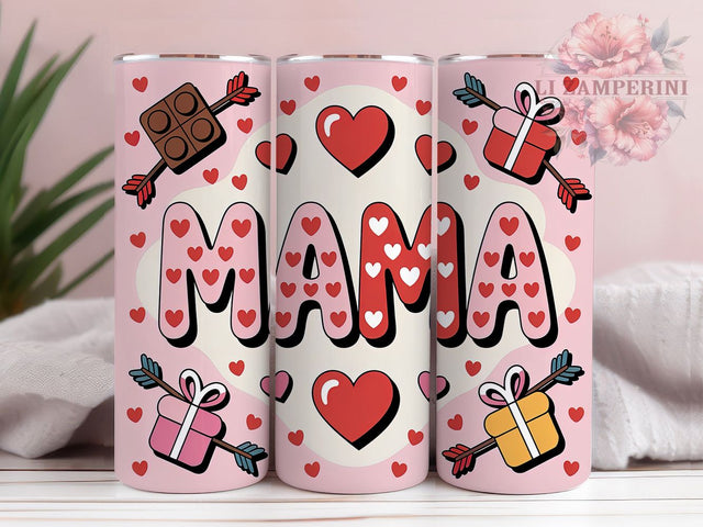 Coquette Mama Valentine Tumbler, Coquette Style, Pink Wrap, Love Theme, Sublimation Art, 20oz Tumbler, Stylish Design Sublimation Li Zamperini 
