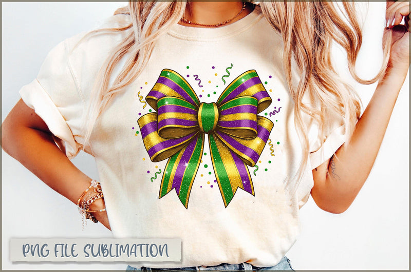 Coquette Mardi Gras Bow Sublimation Sublimation Shetara Begum 