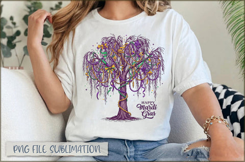 Coquette Mardi Gras Tree, Bead Tree PNG Sublimation Shetara Begum 