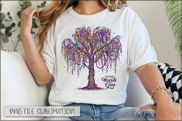 Coquette Mardi Gras Tree, Bead Tree PNG Sublimation Shetara Begum 