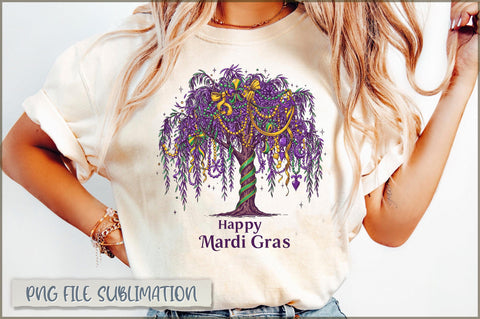 Coquette Mardi Gras Tree, Bead Tree PNG Sublimation Shetara Begum 
