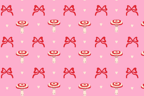 Coquette Mushrooms Seamless Patterns & Digital Papers Digital Pattern Rin Green 