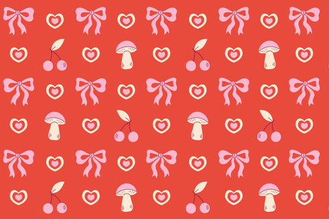 Coquette Mushrooms Seamless Patterns & Digital Papers Digital Pattern Rin Green 