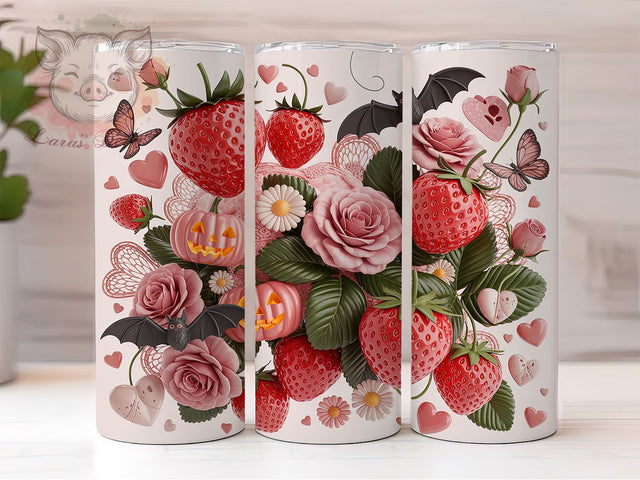 Coquette Pastel Goth Halloween Tumbler, Messy Collage Wrap, Cute Spooky Jack-O’-Lantern, 20Oz Tumbler Sublimation, Vintage Halloween Cup, Girly Spooky Drinkware, Pastel Goth Mug Sublimation Lara' s Designs 