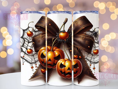 Coquette Pastel Pumpkin Halloween Tumbler, Cute Pumpkin Cup, Pastel Spooky Wrap, 20Oz Sublimation Design, Girly Halloween Drinkware, Bow Aesthetic Tumbler, Soft Spooky Season Mug Sublimation SvggirlplusArt 